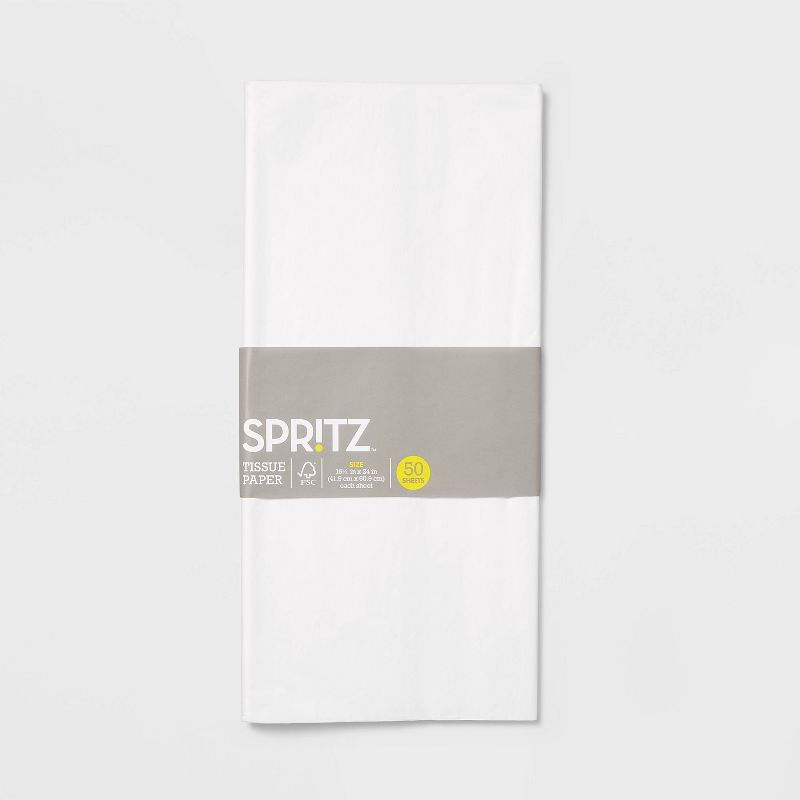 50ct White Banded Tissues - Spritz&#8482;, 4 of 5