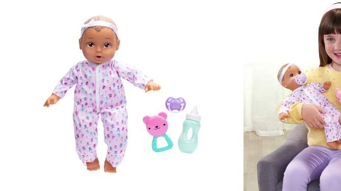 Perfectly Cute Cuddle and Care Baby Doll - Brown Eyes, 2 of 10, play video