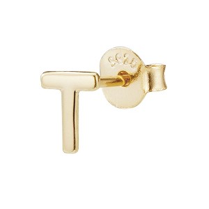 Adornia 14k Gold Vermeil .925 Sterling Silver Single Initial Stud Earring - 1 of 2
