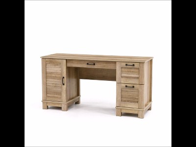 Orchard Oak Double Pedestal Desk with Storage