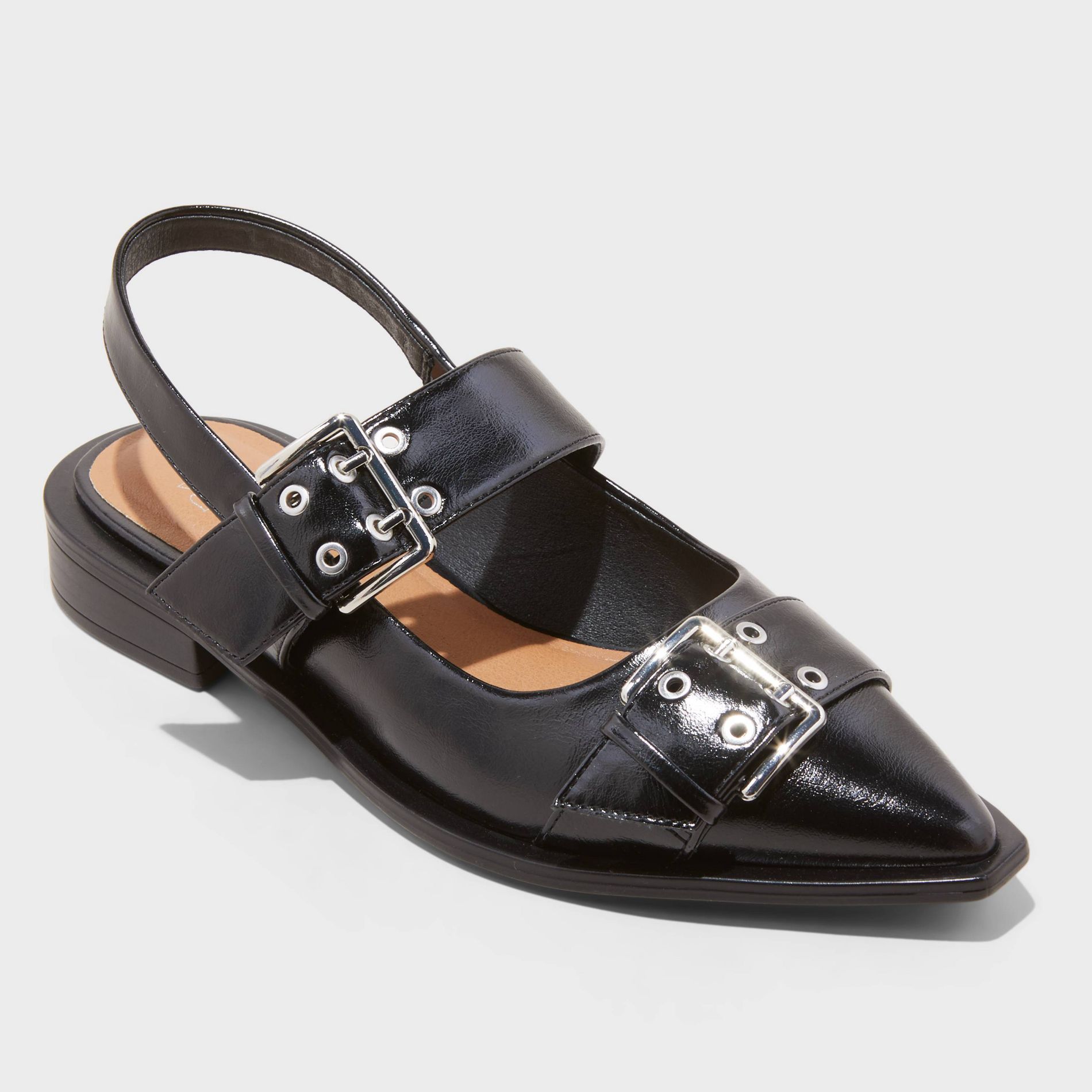 Women's Peyton Double Buckle Slingback Flats with Memory Foam Insole - Wild Fable™