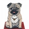 Pug Dog Shaped Quartz Wall Clock with Moving Eyes and Swinging Pendulum – 6 in – River City Clocks - 2 of 3