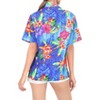 LA LEELA Women's Button Down Blouses Floral Party Shirt Blouse Short Sleeve Vacation Button Up Dress Hawaiian Shirts Tank Top Women - 3 of 4