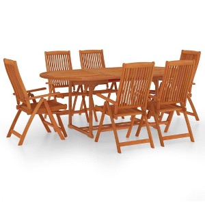 vidaXL Patio Dining Set Outdoor Extendable Table and Chair Solid Eucalyptus Wood - 1 of 4