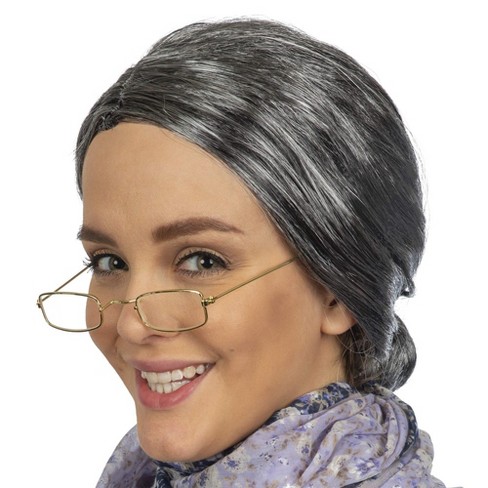 Skeleteen Old Lady Costume Set - Wig And Glasses : Target