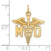 Black Bow Jewelry 14k Yellow Gold MD Caduceus Charm 22mm - 4 of 4