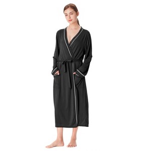 Catalonia Womens Comfy Lightweight Summer Long Robe, Ultra-Soft Breathable Bathrobe with Pockets, Shawl Collar Women Matching Robes, Gift for Moms - 1 of 4