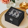 8-Slot Watch Box, Lockable Case with Glass Lid, 2 Layers Perfect Gift Idea Synthetic Leather - 4 of 4