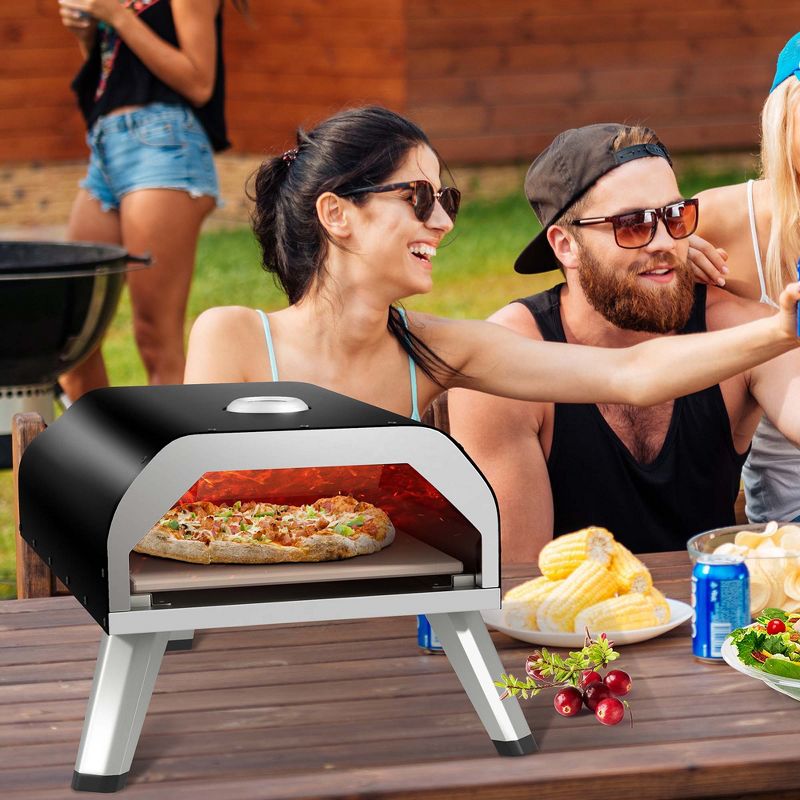 Costway Outdoor Gas Pizza Oven Portable Propane Pizza Stove with Oven Cover Pizza Stone, 4 of 11