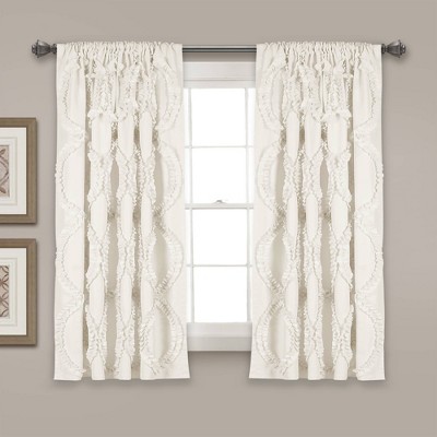 63"x54" Avon Window Curtain Panel White - Lush Décor