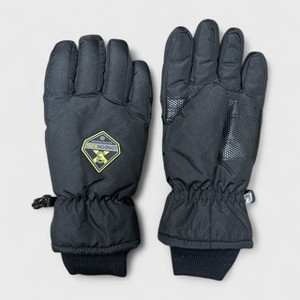 London Fog Boy's Black Ski Gloves - Winter Sports Snow Gloves with Reinforfced Grip for Kids (8-12 Years) - 1 of 4