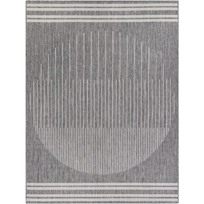 Mark & Day Struble 6'7"x9' Rectangle Woven Indoor and Outdoor Area Rugs Dark Gray