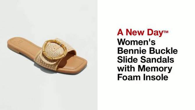 Women's Bennie Buckle Slide Sandals with Memory Foam Insole - A New Day™, 2 of 6, play video