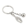Unique Bargains Bag Key Metal Dark Gray Bowling Pin Ball Pendant Keychain Keyring Silver Tone 1PC - 2 of 4