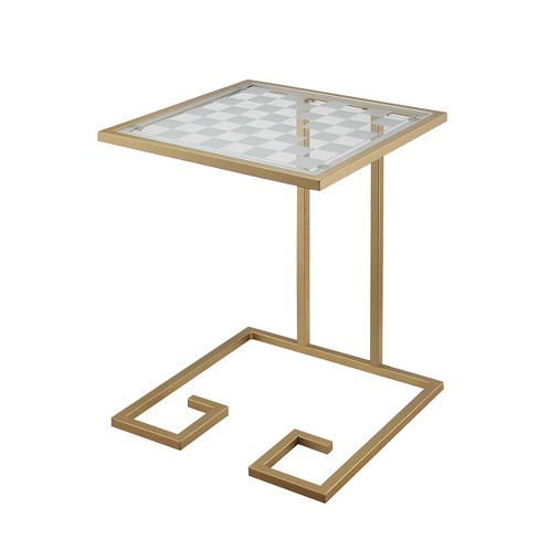 Bradley Tempered Glass Top Game Table Gold Carolina Chair And Table