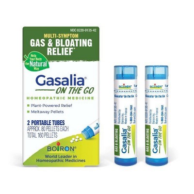 Gasalia On the Go by Boiron Homeopathic Medicine for Gas & Bloating Relief  -  2 Tubes Box