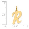 Black Bow Jewelry 14k Yellow Gold, Madison Collection, Medium Script Initial Pendant A-W - 4 of 4
