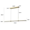 LLHZSY Modern Minimalist LED Linear Chandelier 3-Light Fixture for Dining Room Kitchen Island-47 1/5"-Black/Brass/Nickel - 3 of 4