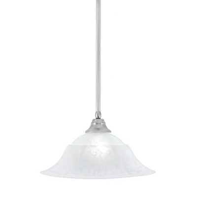 Toltec Lighting Any 1 - Light Pendant in  Brushed Nickel with 16" White Marble  Shade