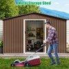 TROPOW 10x12 FT Outdoor Storage Shed, Metal Garden Shed with Lockable Door, and Sloped Roof, Utility Metal Tool Storage Sheds for Backyard - 2 of 4