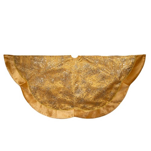 Kurt Adler 60-inch Gold Velvet And Glitter Tree Skirt : Target