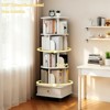 5 Tier Rotating Bookshelf, 360¡ã Display Round Spinning Bookshelf with Wheels and Drawer, Space-Saving, Small Space Rotating Bookshelf Tower - 4 of 4