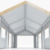 Whizmax Heavy Duty Steel Outdoor Carport,Storage Boat Shed Canopy Garage Car Shelter With 4 Window Sidewalls And 4 Doors - 3 of 4