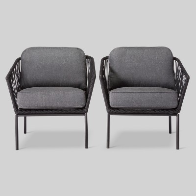 Shop Standish 2pk Patio Club Chair Black/Gray - Project 62 from Target on Openhaus