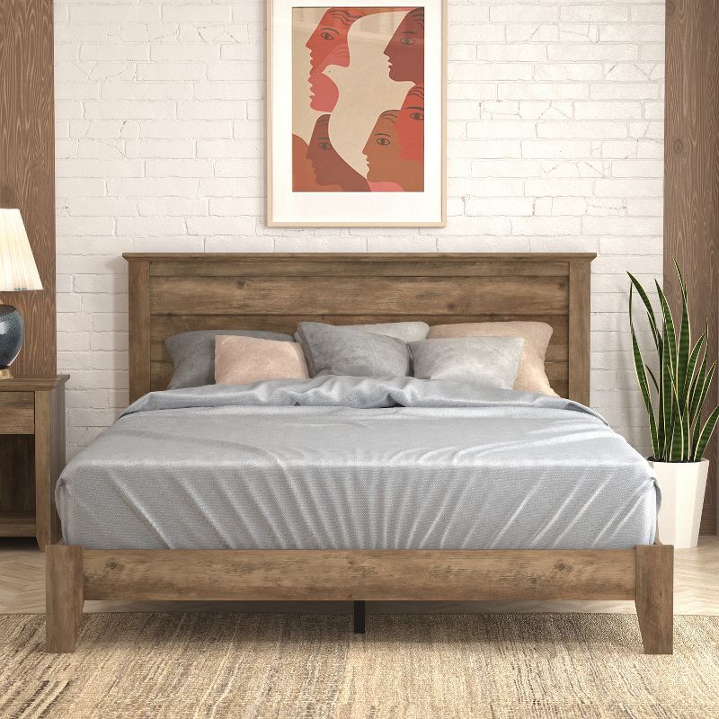 Galano Harlowin Wood Frame Queen Platform Bed With Headboard, 1 of 15