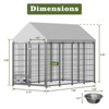 Outdoor Large Dog Kennel Metal Coop Fence with Waterproof Roof & 2 rotating feeders, Heavy-Duty Pet Enclosure for Dogs, Chickens &  Rabbits - 3 of 4