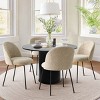 Nano Linen Upholstered Dining Chairs Set of 4,Wider Seat Armless Dining Room Chair with Metal Leg for Kitchen Dining Room Farmhouse-Maison Boucle - 4 of 4