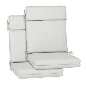 Aoodor Outdoor High Back Dining Chair Cushion Set, Water Proof & Stain Resistant, Polyester Fabric Cover with Ties and Zipper, Set of 2 - 1 of 4