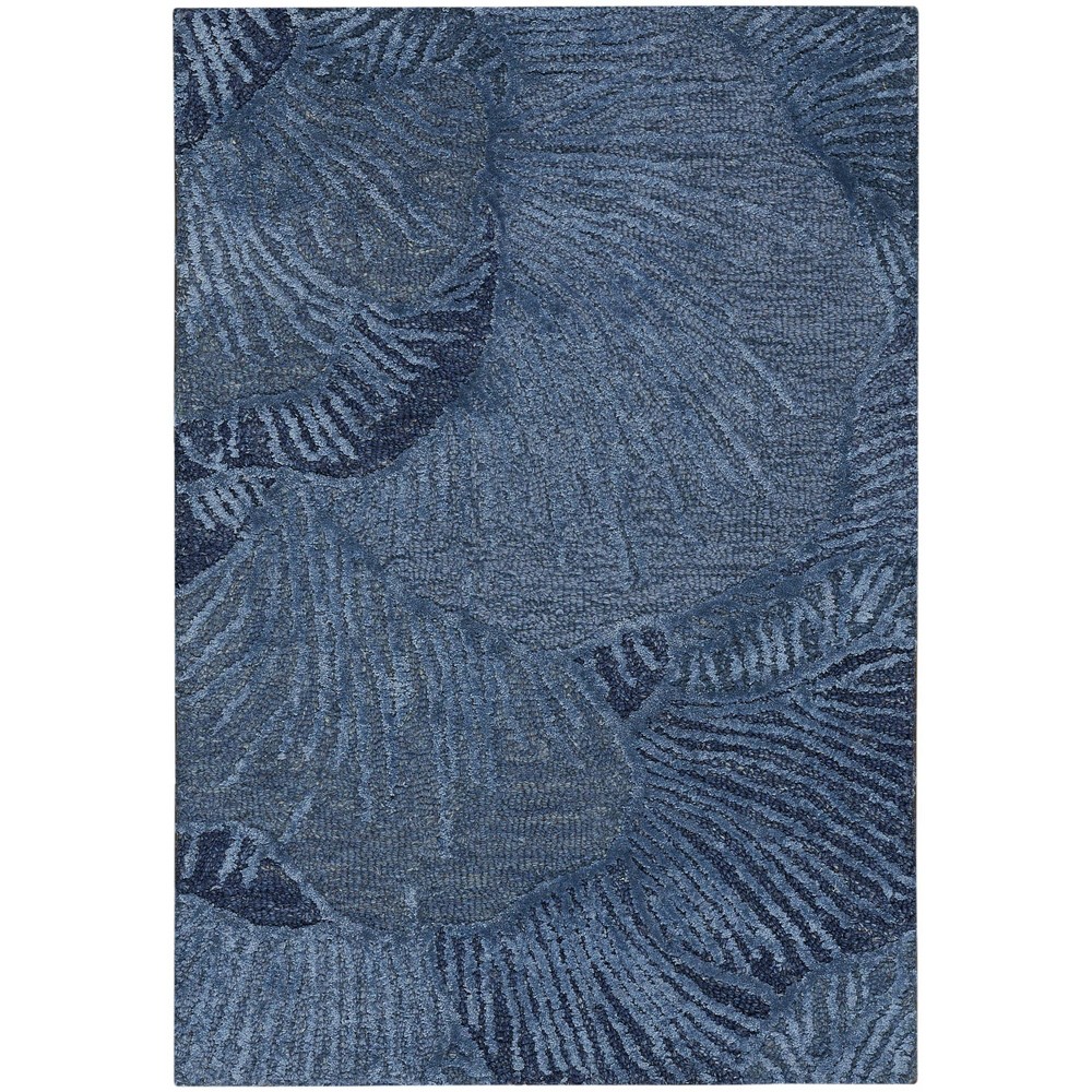 Photos - Area Rug Nourison 5'3"x7'3" Avra Floral Handtufted Wool  Blue: Modern Indoor Botanical Tufted Medium Pile Rug 