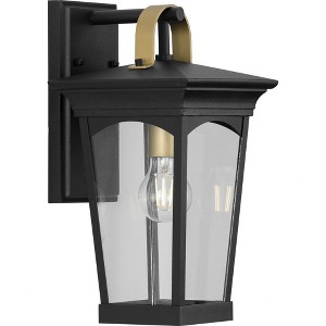 Progress Lighting Chatsworth 1-Light Outdoor Wall Lantern in Black Aluminum with Clear Glass Shade - 1 of 4