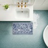 Stupell Industries Navy Gingham Florals Printed Plush Bath Mat And Bath Rug, Design By Kim Allen, 18"X30" - 3 of 4