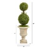 Nearly Natural 4-ft Double Boxwood Topiary Artificial Tree in Sand Finished Urn - 2 of 4