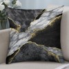 Marble Black and Gold Throw Pillow Covers 18x18 in Set of 2, Decor Black Grey - 3 of 3