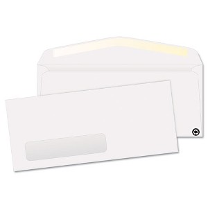 Quality Park Address-Window Security-Tint Envelope, #10, Commercial Flap, Gummed Closure, 4.13 x 9.5, White, 500/Box - 1 of 1