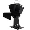 Gardenised Black Indoor Heat Powered Aluminum 2-Blade Wood Stove Fan for Increasing Burning Fireplace - 3 of 4
