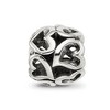 Black Bow Jewelry Sterling Silver Open Heart Bead Charm - 3 of 4