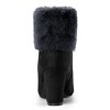 Allegra K Women's Side Zipper Cute Round Toe Faux Fur Chunky Heel Ankle Boots - image 4 of 4