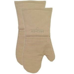 All-Clad Premium Silicone Oven Mitts, 2-Pack, Cappuccino - 1 of 4