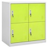 vidaXL Steel Locker Cabinet - Gray and Green, Modern Design, 35.4"x17.7"x36.4", with 4 Lockers, Suitable for School, Office, Home Storage - 2 of 4