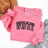 Simply Sage Market Women's Embroidered Wifey Arched Varsity Long Sleeve Garment Dyed Tee - 3 of 3