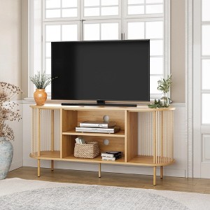 Brafab Boho TV Stand, Modern Entertainment Media Center for up to 60" TV with Storage Adjustable Shelf and Sturdy Steel Legs - 1 of 4