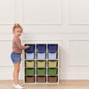 ECR4Kids Streamline 15 Cubby Tray Cabinet with 15 Scoop Front Storage Bins, 5x3, White Wash - 4 of 4