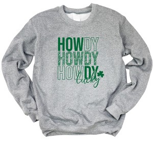 Simply Sage Market Women's Graphic Sweatshirt Leopard Howdy Lucky - 1 of 3