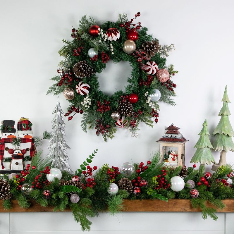 Northlight Ornaments and Pinecones Artificial Pine Christmas Wreath - Unlit - 28", 3 of 6