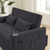 MYINDA 52.3'' * 68.9'' Pull Out Sofa Bed, Corduroy with USB Port, Side Pockets and Cup Holders - 4 of 4