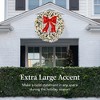 Best Choice Products Artificial Pre-Lit Flocked Fir Christmas Wreath Décor w/ Red Bow, LED Lights, Tips, Plug-In - image 2 of 4